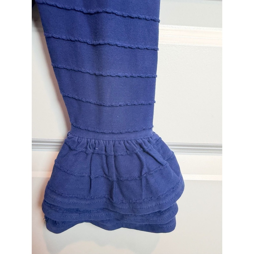 4.Wildflowers Navy Blue Ruffle Bell Bottom Leggings Girls 12M Textured Boutique - Picture 5 of 5
